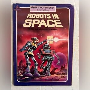 1989 ROBOTS IN SPACE Coloring Book Random House
